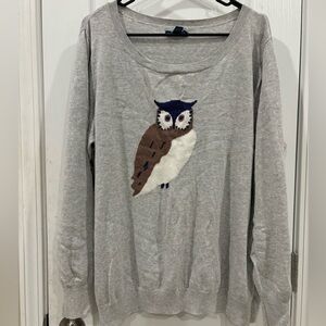 Lightweight gray owl Sweater